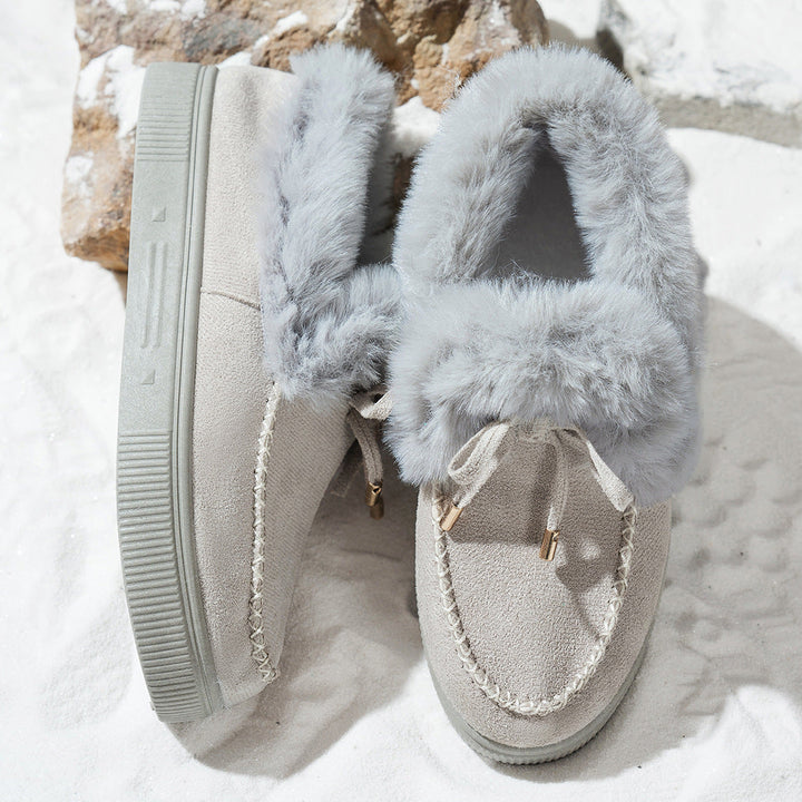 Women’s Faux Fur Bow Moccasin Loafers
