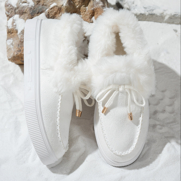 Women’s Faux Fur Bow Moccasin Loafers