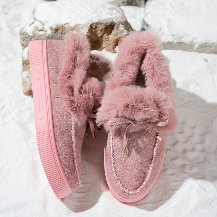 Women’s Faux Fur Bow Moccasin Loafers