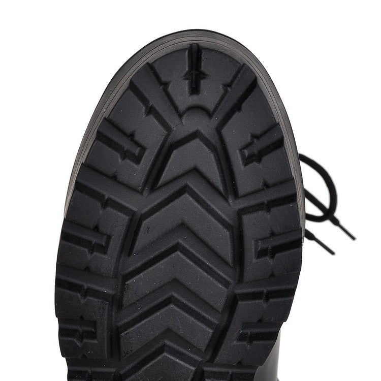 Women’s Lace-Up Platform Block Heel Boots