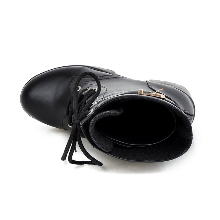 Women’s Lace-Up Platform Block Heel Boots