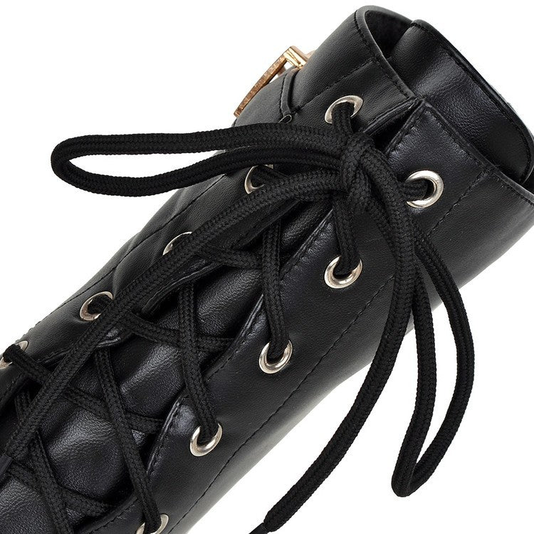 Women’s Lace-Up Platform Block Heel Boots