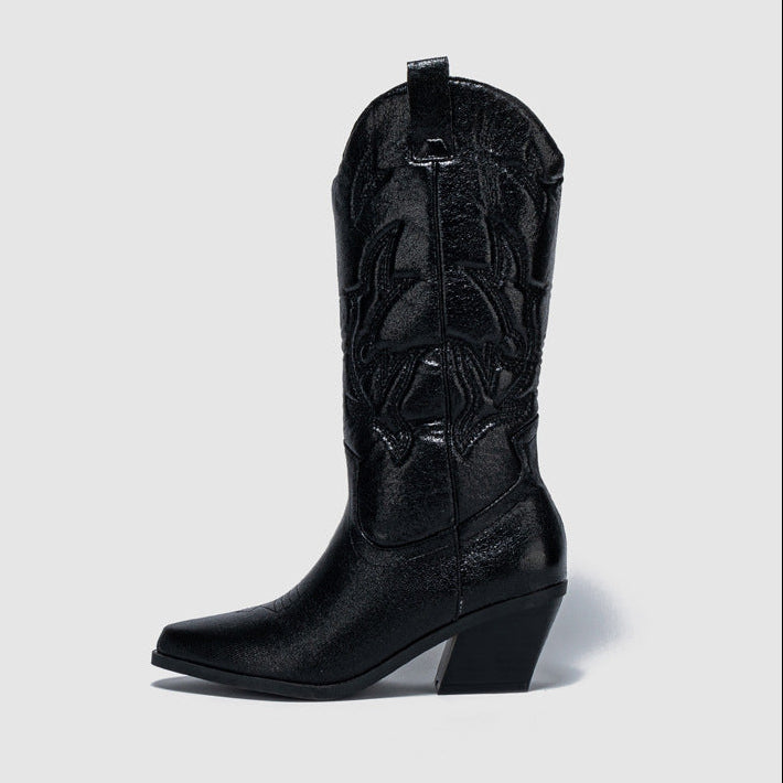 Women’s Metallic Embroidered Cowboy Boots