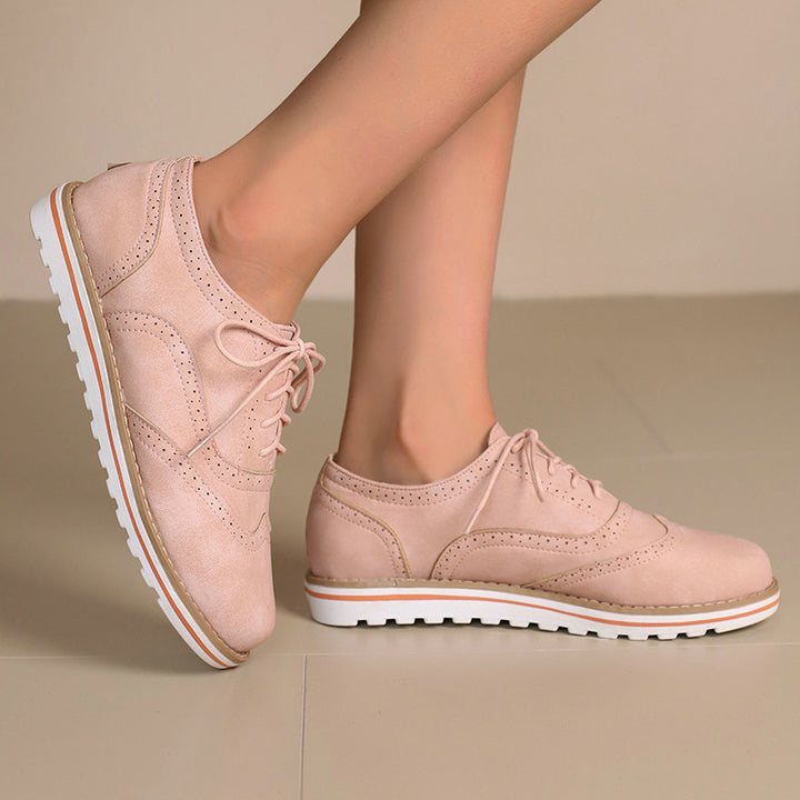 Women's casual oxfords shoes flat lace-up loafers