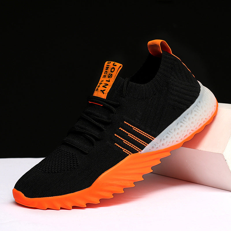Women's fashion knitted sneakers mesh summer breathable sneakers casual walking shoes