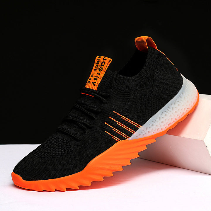 Women's fashion knitted sneakers mesh summer breathable sneakers casual walking shoes