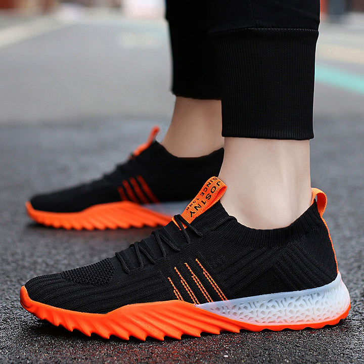 Women's fashion knitted sneakers mesh summer breathable sneakers casual walking shoes