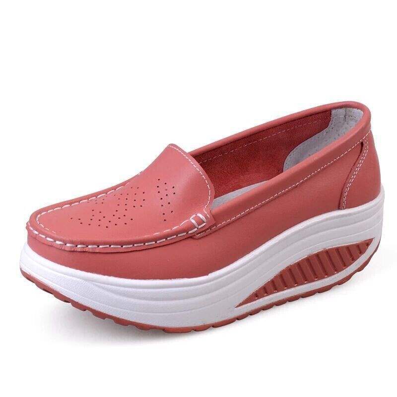 Women's platform wedge slip on nursing working loafers shoes