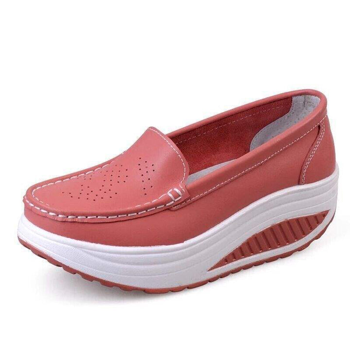 Women's platform wedge slip on nursing working loafers shoes