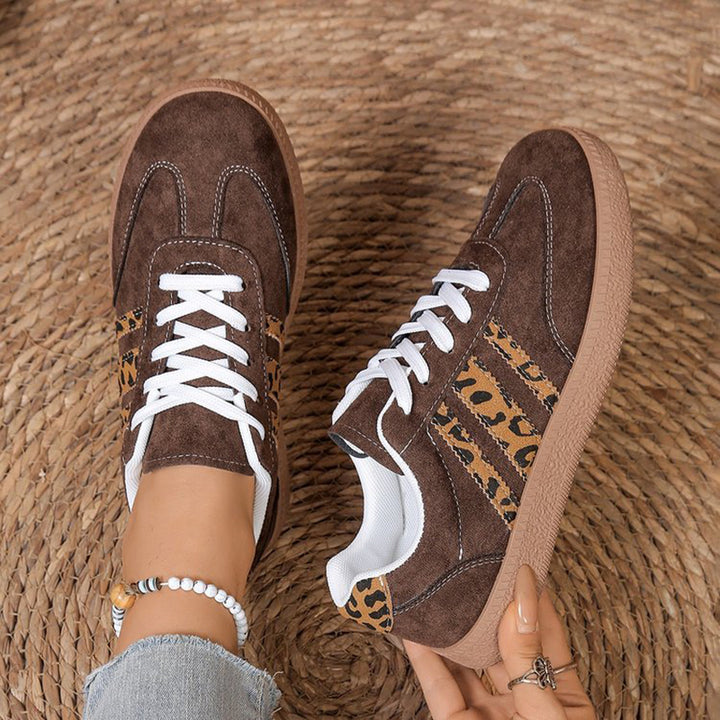 Women's brown leopard tennis shoes