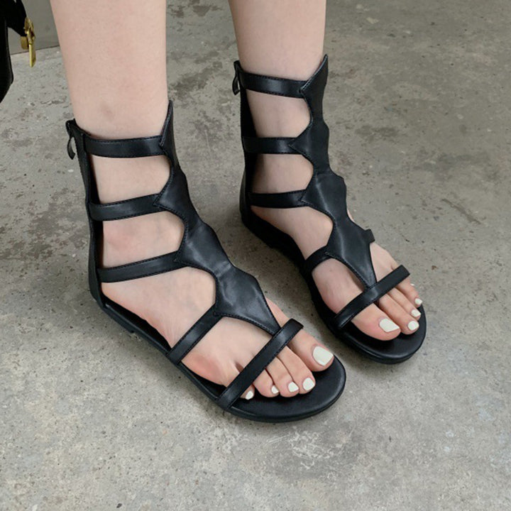 Women's clip toe mid calf gladiator sandals