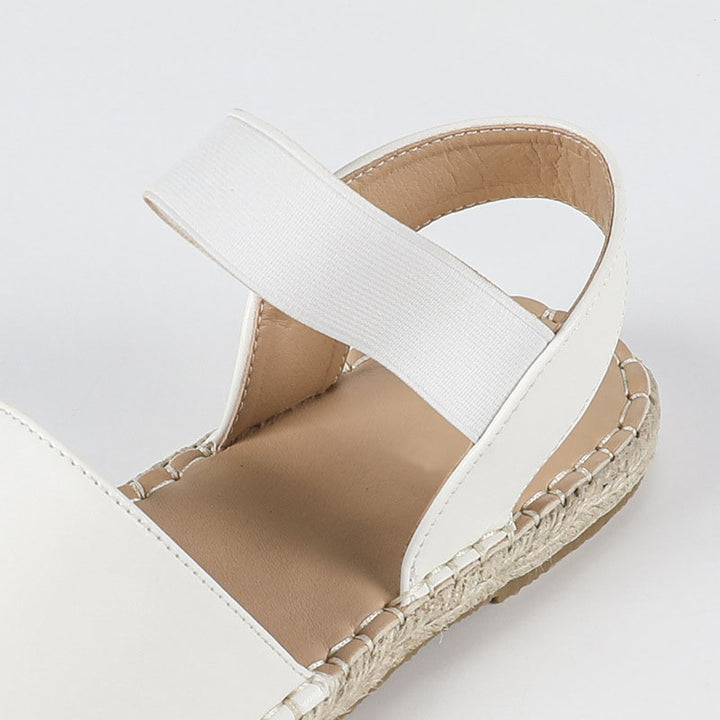 white Women's closed toe ankle strap espadrille sandals