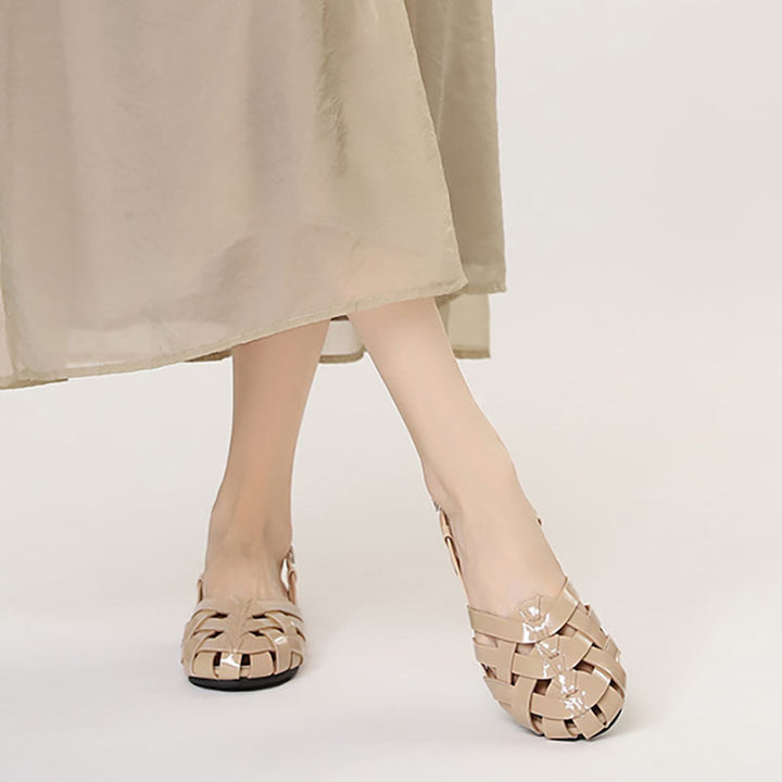 Chic Braided Slingback Sandals for Women - Flat Gladiator Style for Summer Outings