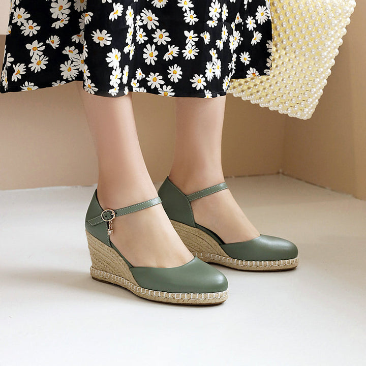 Women's closed toe espadrille wedges