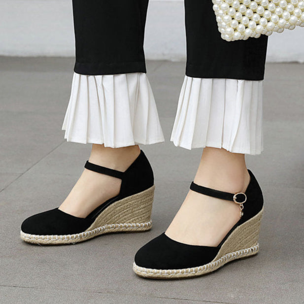 Women's closed toe espadrille wedges