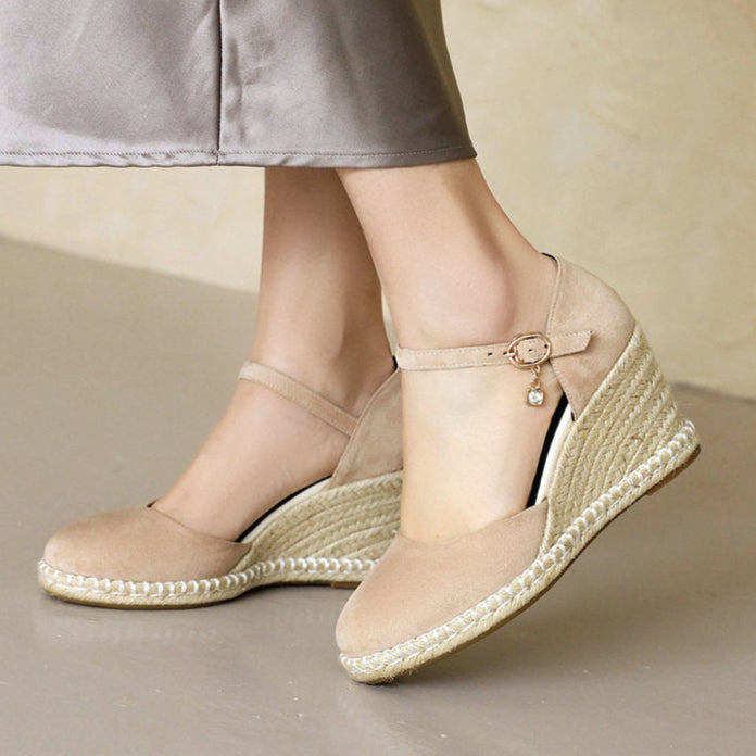 Women's closed toe espadrille wedges