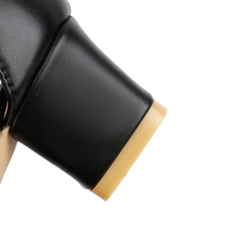 black Women's criss cross strap pointed toe pumps