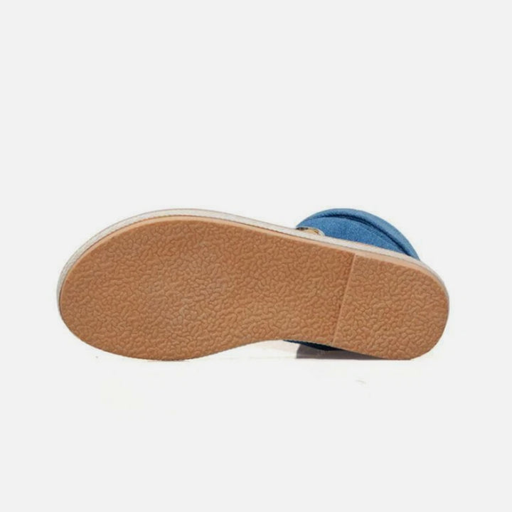 blue Women's denim clip toe gladiator sandals