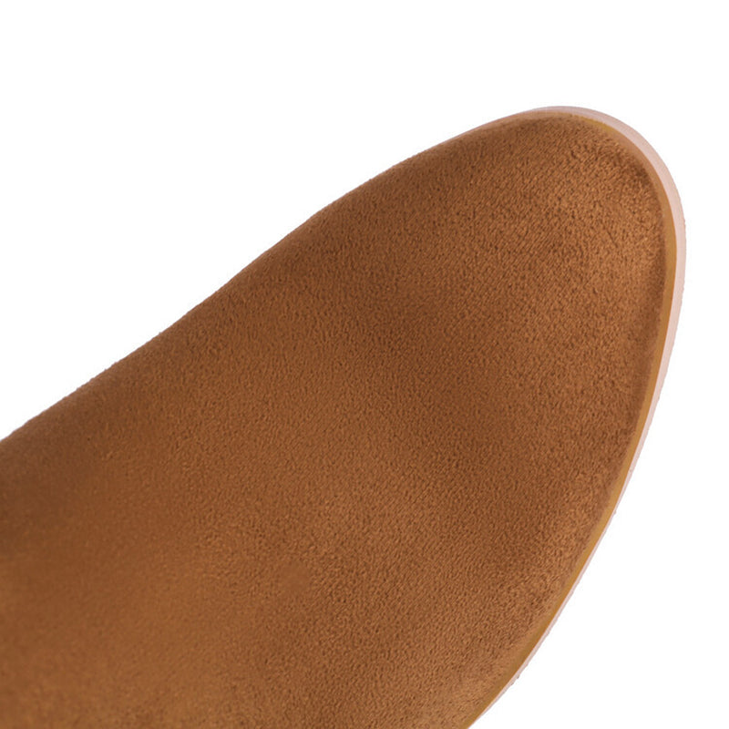 brown Women's faux suede high heels knee high boots