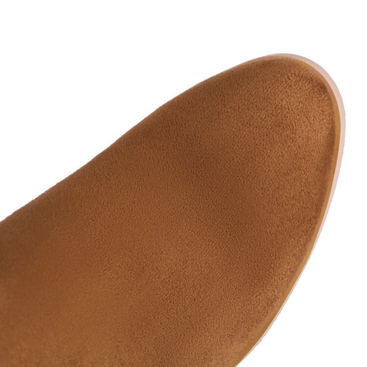 brown Women's faux suede high heels knee high boots