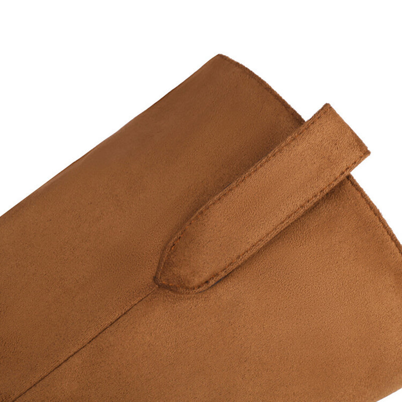 brown Women's faux suede high heels knee high boots