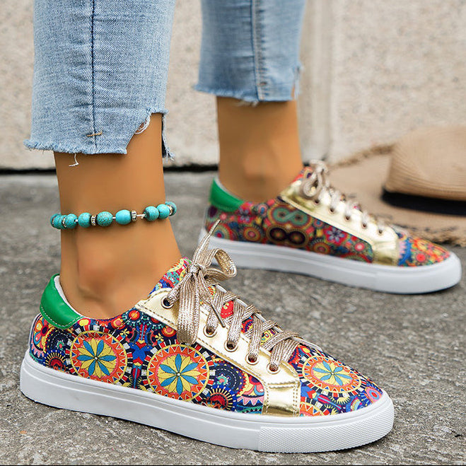 Women's floral patchwork sneakers