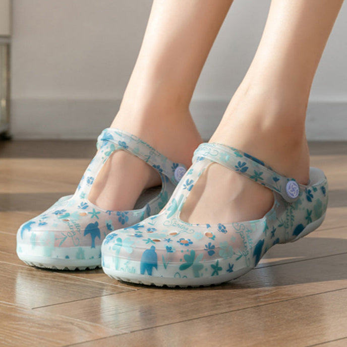 Women's floral print jelly water shoes