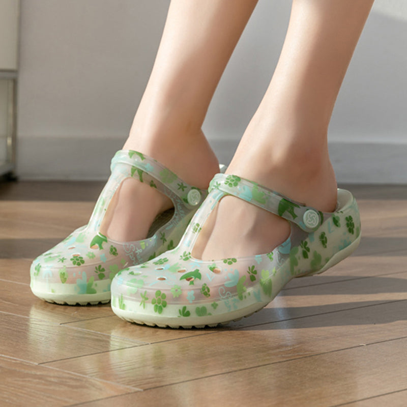 Women's floral print jelly water shoes