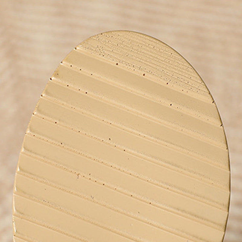 gold Women's hollow woven wedge heels loafers