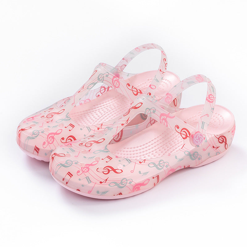 pink Women's jelly mary jane shoes non-slip