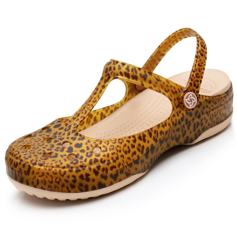 leopard Women's jelly water shoes indoor & outdoors
