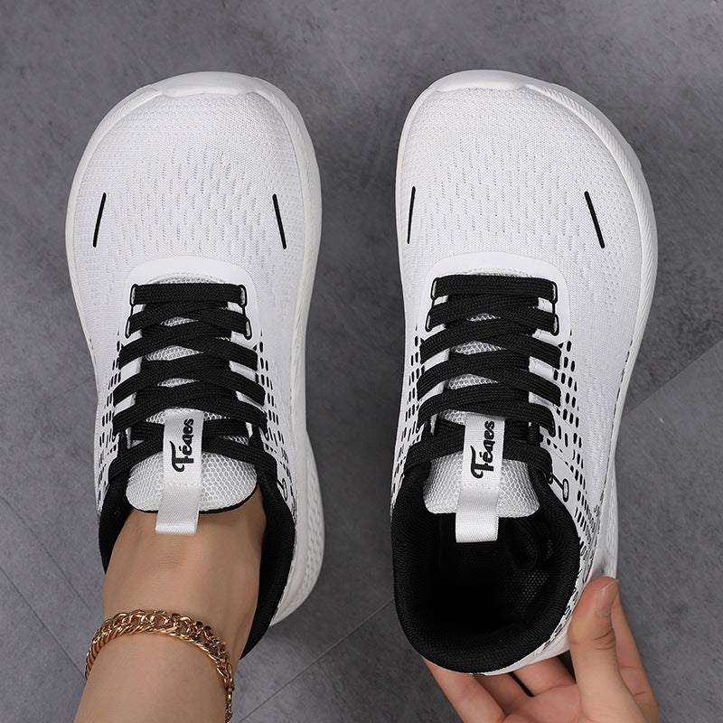 Breathable Knitted Mesh Wide Toe Tennis Shoes for Women – Lightweight Sneakers for Casual & Active Wear