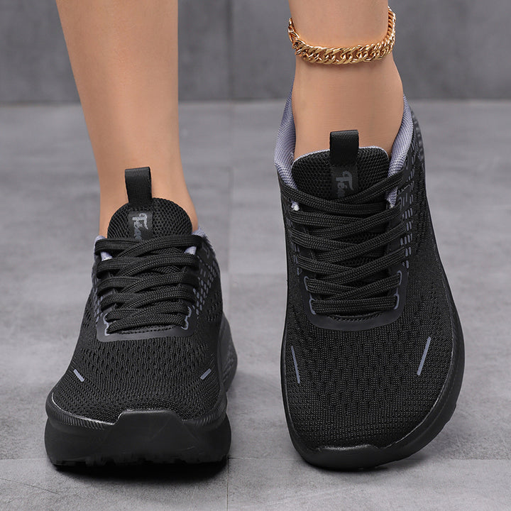Breathable Knitted Mesh Wide Toe Tennis Shoes for Women – Lightweight Sneakers for Casual & Active Wear