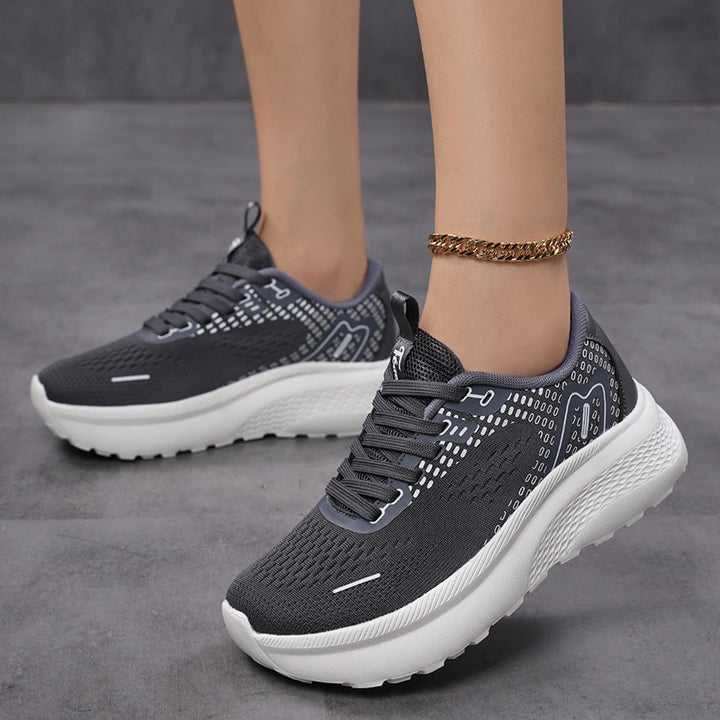 Breathable Knitted Mesh Wide Toe Tennis Shoes for Women – Lightweight Sneakers for Casual & Active Wear