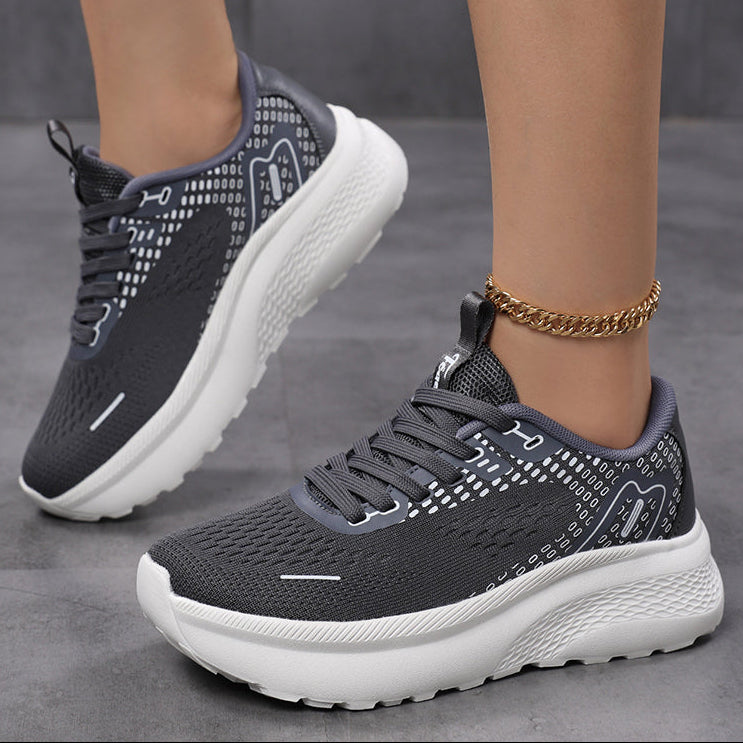Breathable Knitted Mesh Wide Toe Tennis Shoes for Women – Lightweight Sneakers for Casual & Active Wear