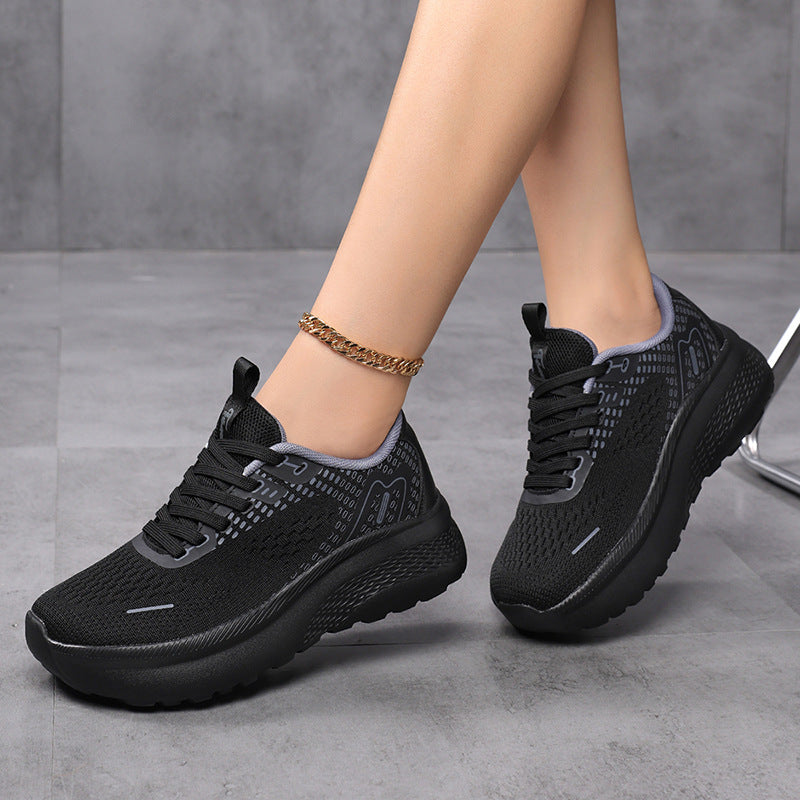 Breathable Knitted Mesh Wide Toe Tennis Shoes for Women – Lightweight Sneakers for Casual & Active Wear