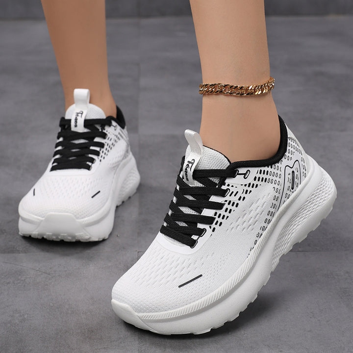 Breathable Knitted Mesh Wide Toe Tennis Shoes for Women – Lightweight Sneakers for Casual & Active Wear