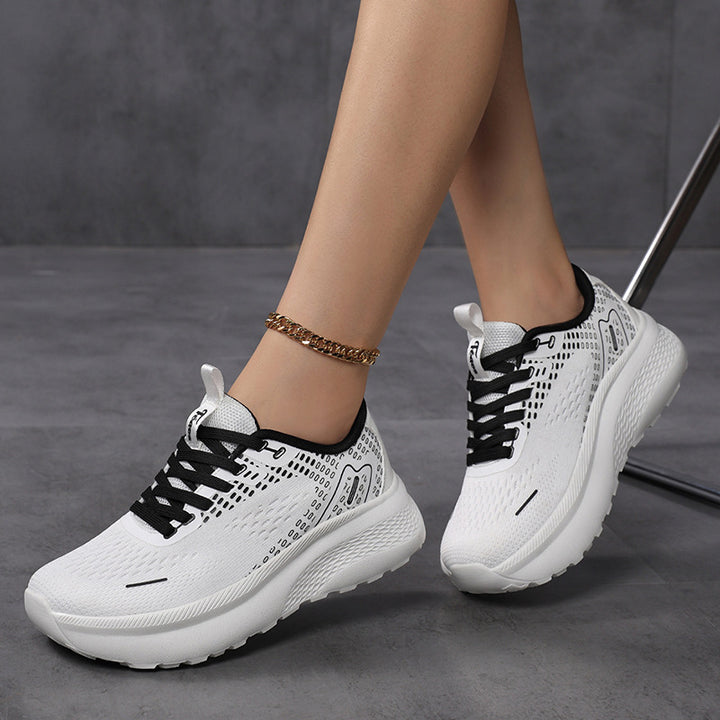 Breathable Knitted Mesh Wide Toe Tennis Shoes for Women – Lightweight Sneakers for Casual & Active Wear