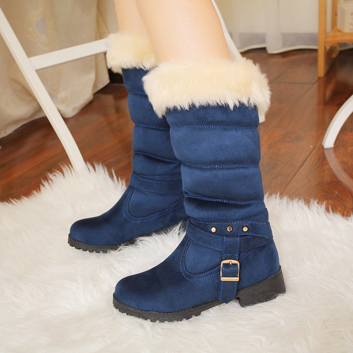 blue Women's mid calf snow boots