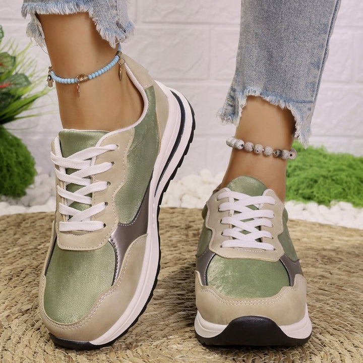 Women's multi-color patchwork sneakers