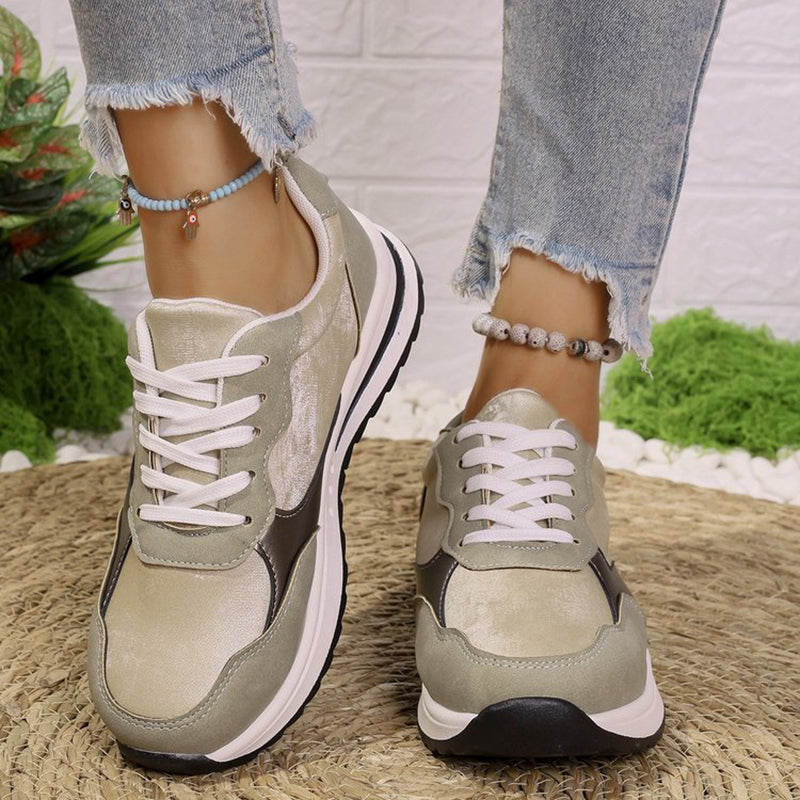 Women's multi-color patchwork sneakers