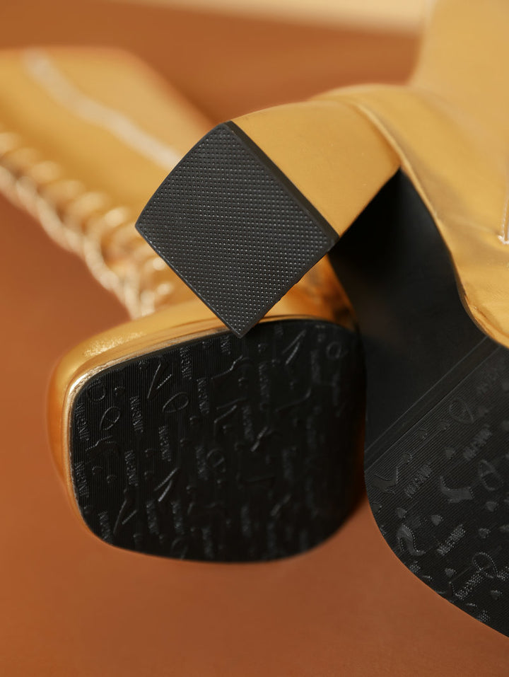 gold Women's silver gold metallic lace-up knee hight boots fancy dress party shoes