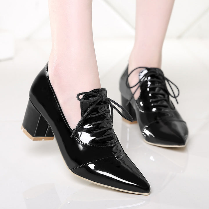 Women's slip-on work/casual lace-up shoes with pointed toe