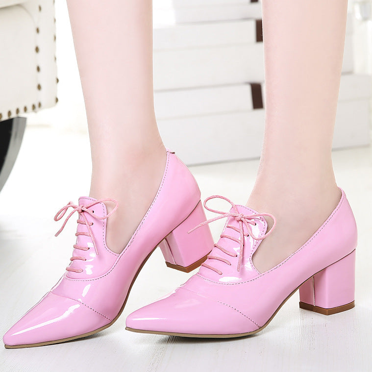 Women's slip-on work/casual lace-up shoes with pointed toe