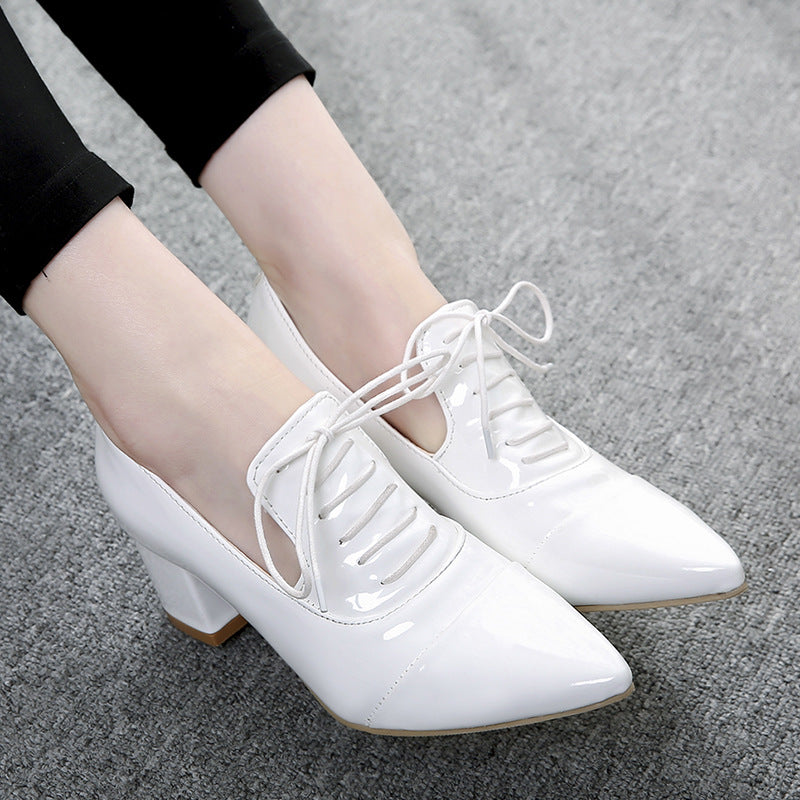 Women's slip-on work/casual lace-up shoes with pointed toe