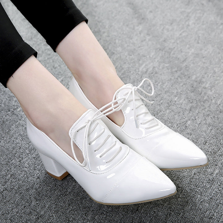 Women's slip-on work/casual lace-up shoes with pointed toe