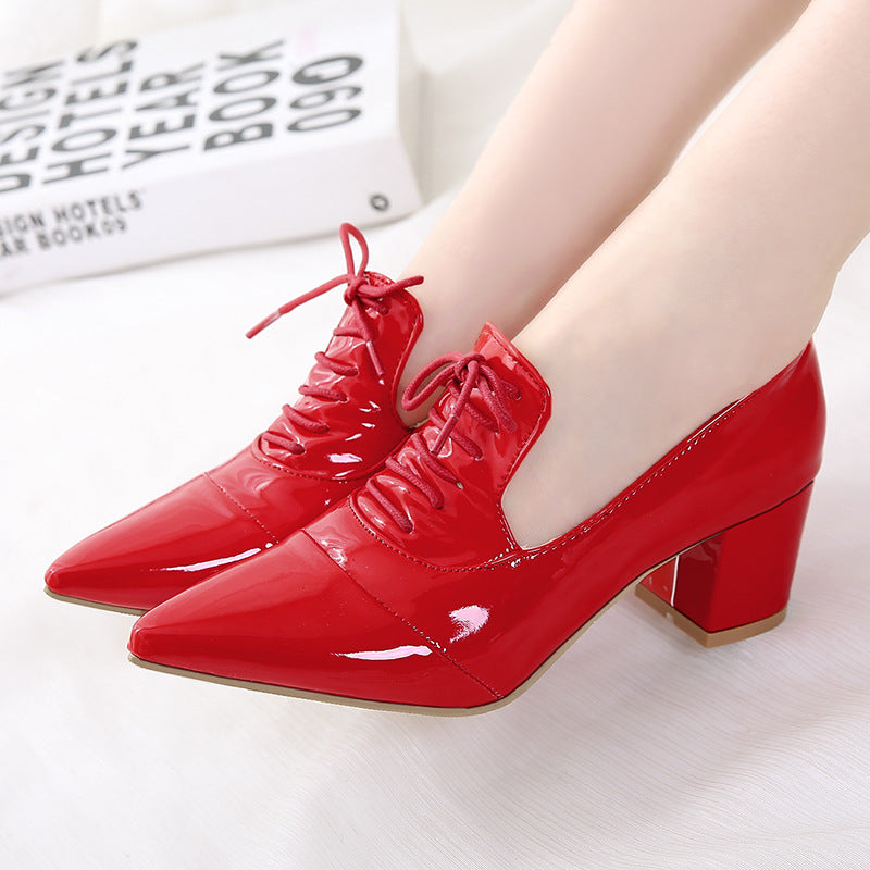 Women's slip-on work/casual lace-up shoes with pointed toe
