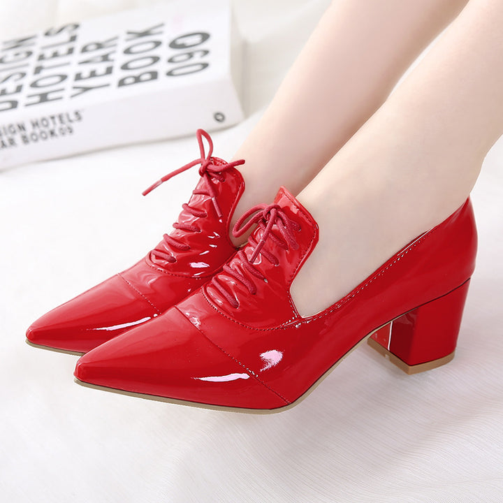 Women's slip-on work/casual lace-up shoes with pointed toe