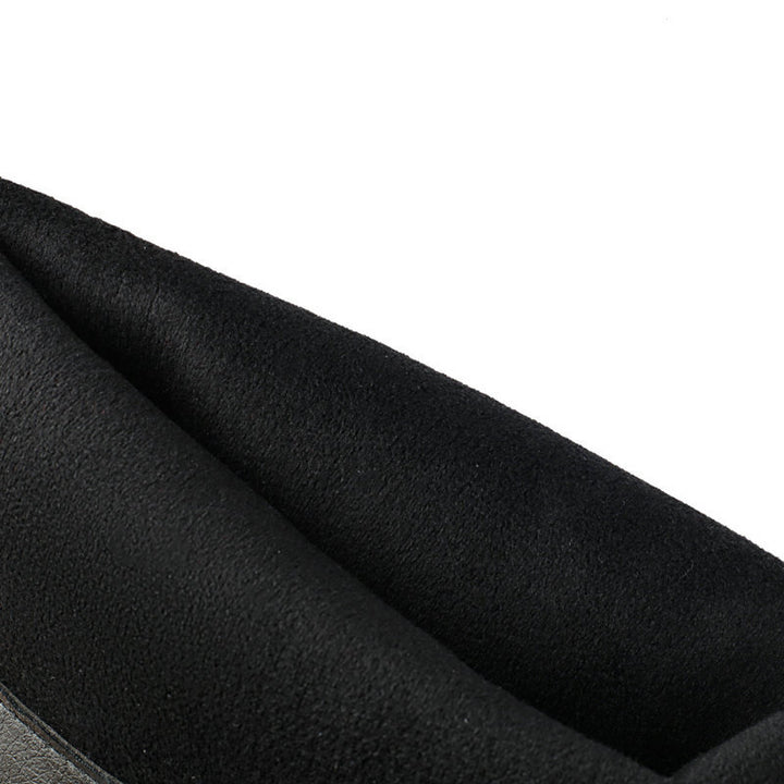 brown Women's slouchy biker boots under the knee