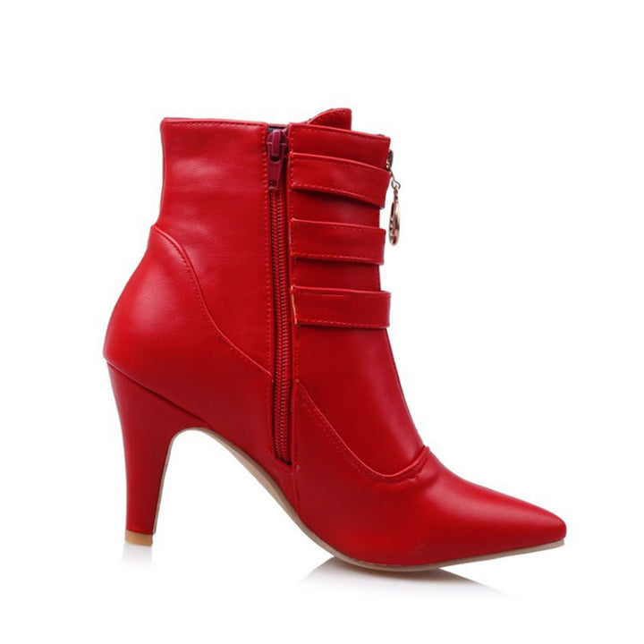 Women's strappy kitten heels ankle boots